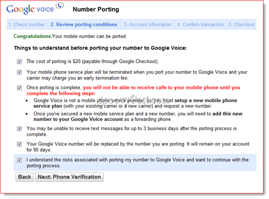 Portujte stávající číslo do Google Voice