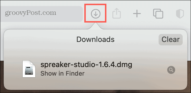 Zobrazit stahování v Safari na macOS