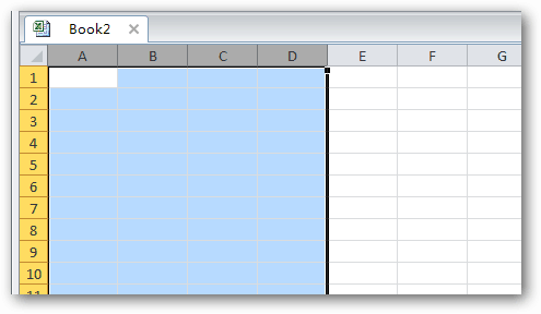 Vybrané buňky Microsoft Excel vynikají
