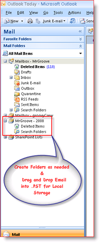 Doručená pošta aplikace Outlook 2007 zobrazuje v souboru PST osobní údaje v souboru PST:: groovyPost.com