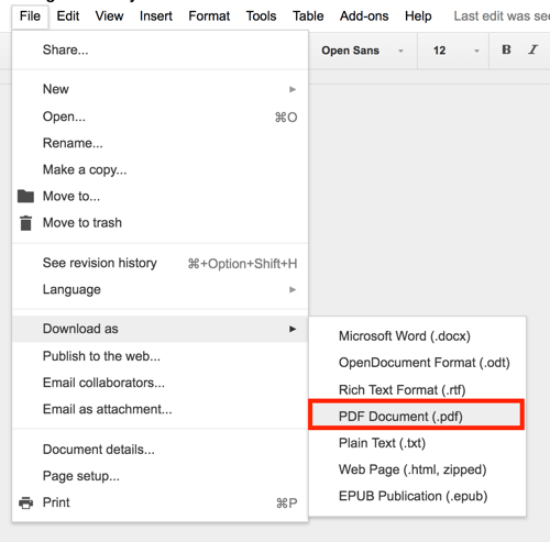 Disk Google umožňuje exportovat jakýkoli dokument jako PDF.