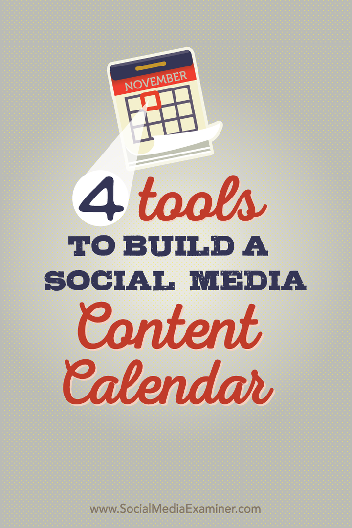 čtyři nástroje pro vytvoření kalendáře obsahu sociálních médií