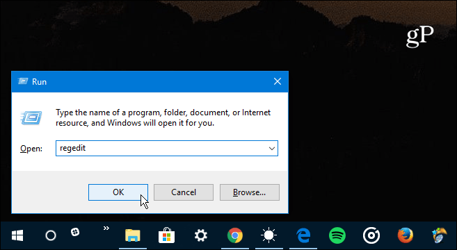 1 Spusťte program Regedit Windows 10