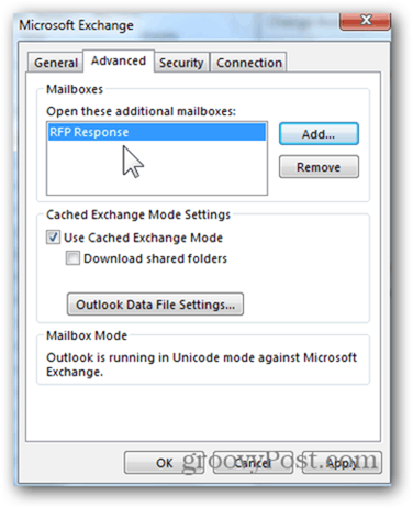 Přidat poštovní schránku Outlook 2013 - Klepnutím na tlačítko OK uložte