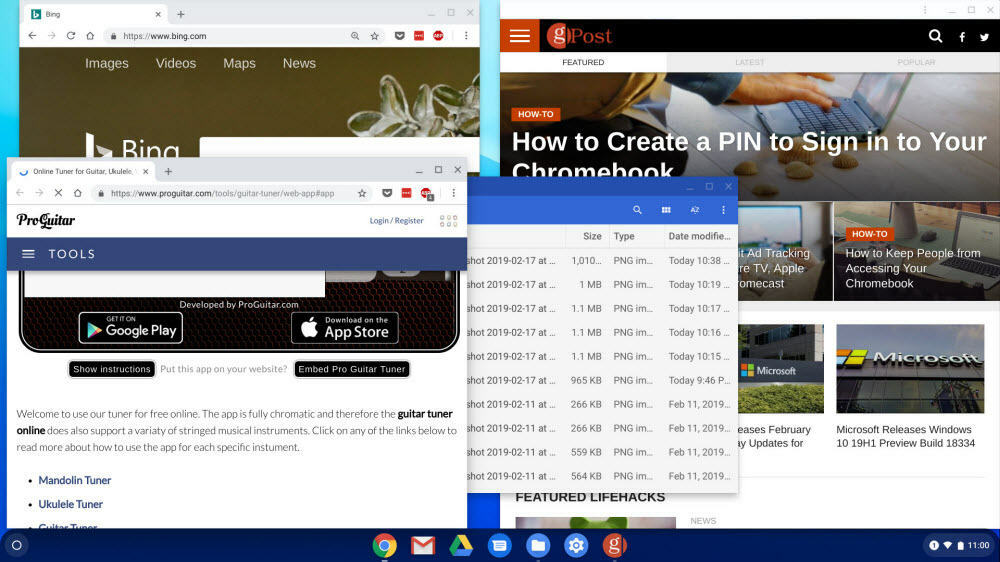 Chromebook otevírá více Windows