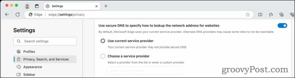 Nastavení šifrovaného DNS v Microsoft Edge