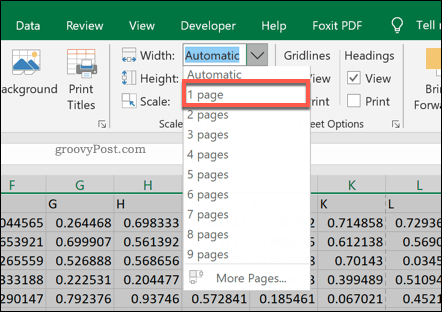 Možnosti měřítka tisku stránky v Excelu