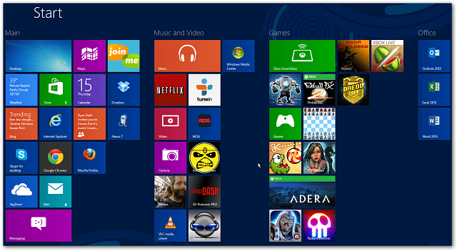 Přidejte řádky aplikací pro úvodní obrazovku systému Windows 8