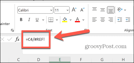 chyba reference excel