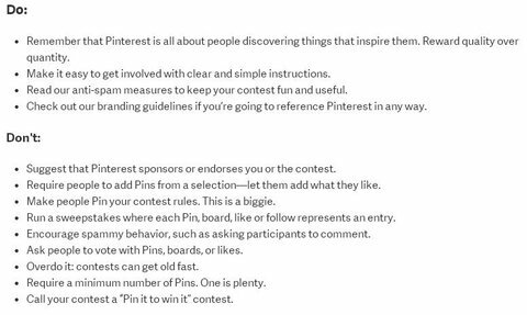 pravidla soutěže pinterest