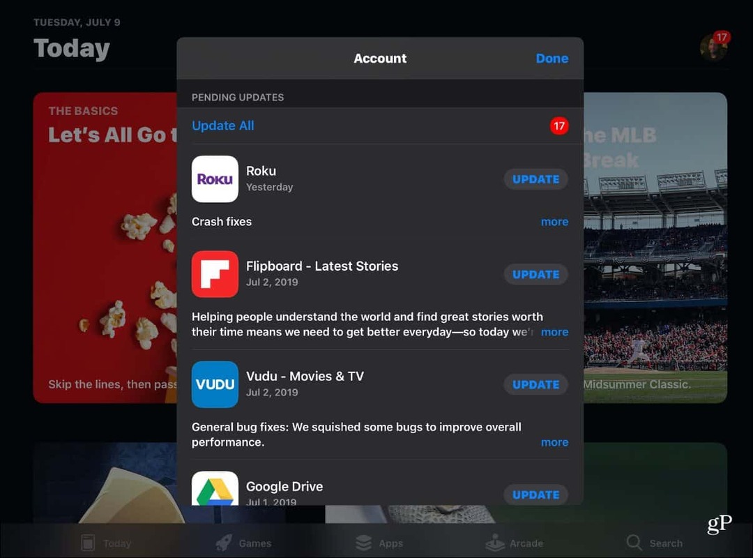 Jak najít a ručně aktualizovat aplikace na iOS 13 v App Store