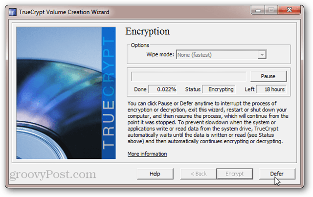Jak dlouho trvá šifrování systémových disků TrueCrypt?