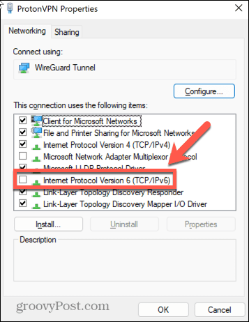 Windows 11 zrušte zaškrtnutí ipv6