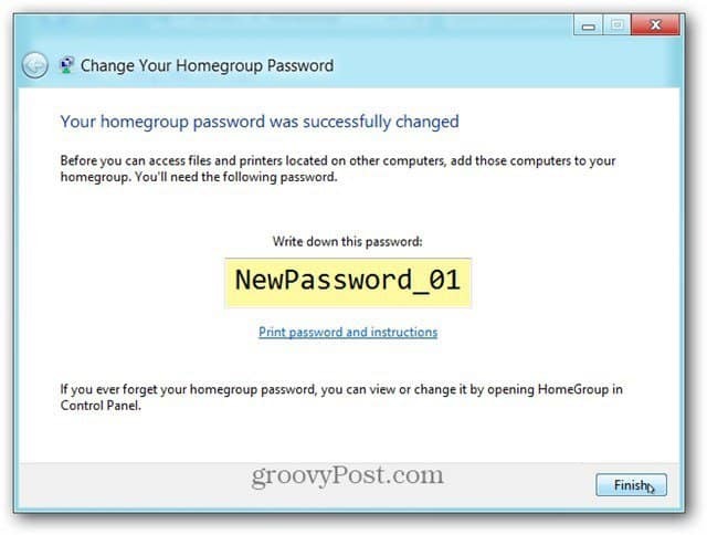 Dokončit heslo úspěšně se změní