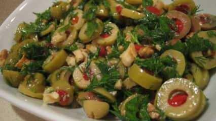 Jak udělat salát ze zelených oliv? Olivový salát ve stylu Hatay