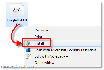 nainstalovat přidat písmo do systému Windows 7 