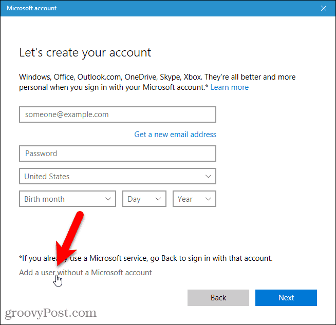 Přidejte uživatele bez účtu Microsoft