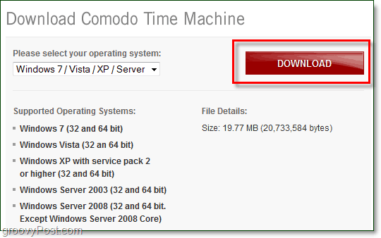 kde si můžete stáhnout stroj času comodo a na jakých systémech je podporován