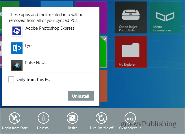 Windows 8.1 usnadňuje odinstalaci více aplikací najednou