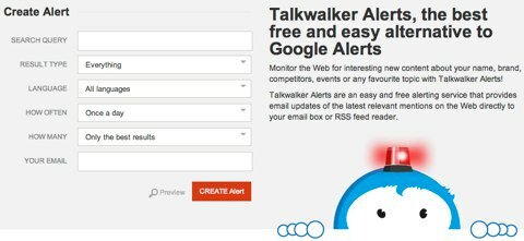stránka upozornění talkwalker