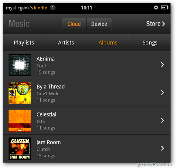 Kindle Fire Music od Cloud Player