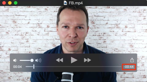 facebooková videoreklama zobrazující délku klipu