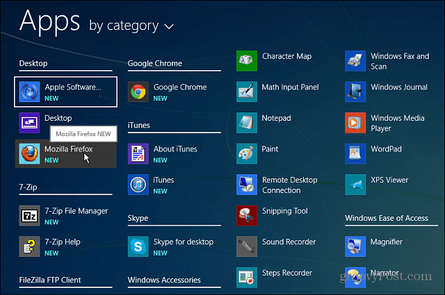 Všechny aplikace Windows 8.1