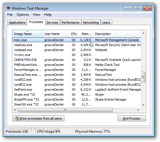 Správce úloh systému Windows mmc.exe