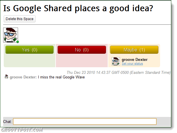 gadget sdílené prostory google v akci