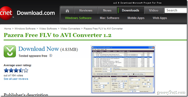 Downloader Panzera FLV do AVI