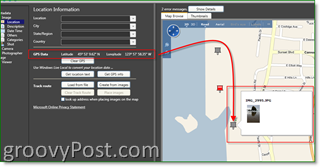 Microsoft Pro Photo Tools GPS Přidání metadat pro GEO:: groovyPost.com