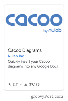 Doplněk Cacoo v Dokumentech Google