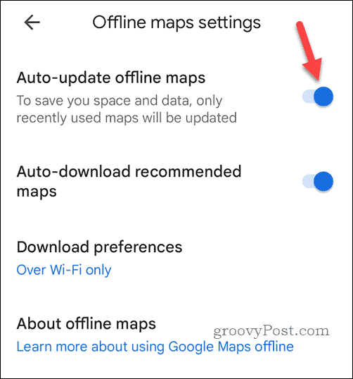 Automaticky aktualizujte offline mapy Google Maps