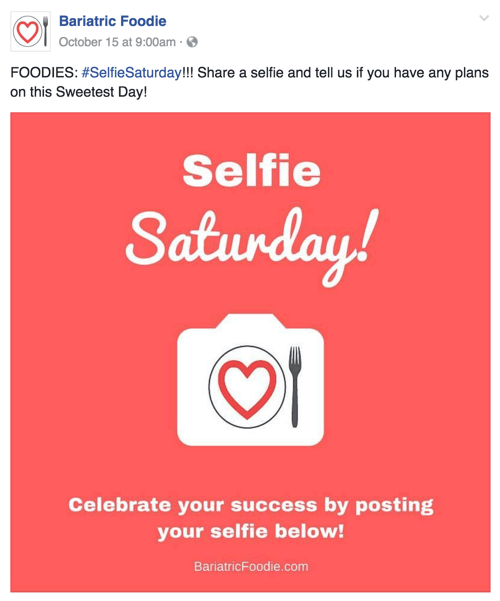 selfie sobotní sociální příspěvek příklad
