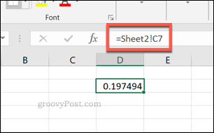 Jeden odkaz buňky listu v Excelu