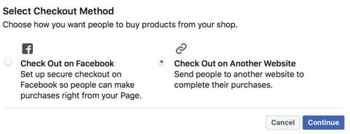 Facebook vám umožňuje zvolit, zda chcete, aby se uživatelé odhlásili na Facebooku, nebo zda je chcete poslat na svůj web.