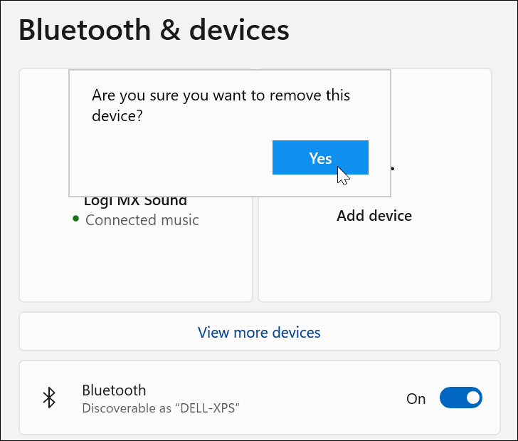 Ověřte odebrání zařízení Bluetooth
