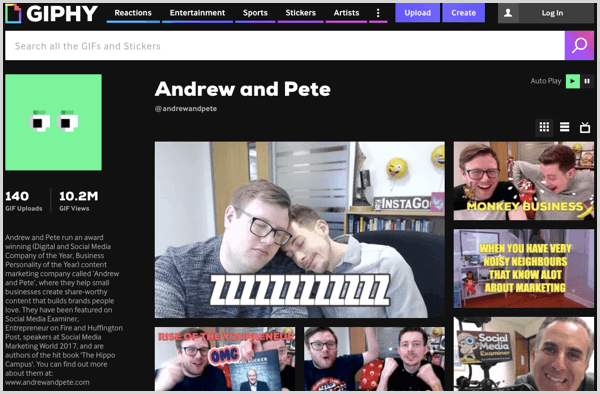 Andrew a Pete mají na Giphy sbírku GIFů.