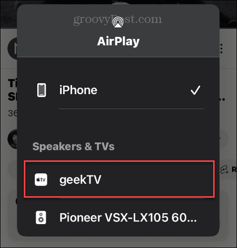 Změňte název své Apple TV