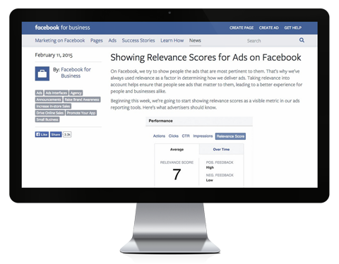 facebook reklama relevance webová stránka placeit obrázek