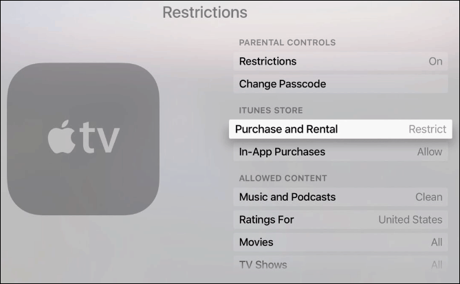 Jak heslem chránit nákupy v nové Apple TV