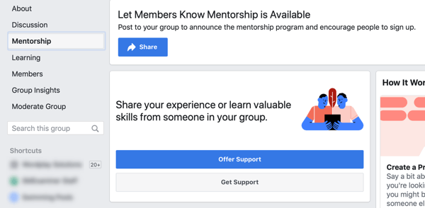 Jak vylepšit komunitu skupiny na Facebooku, možnost mentorství skupiny na Facebooku a příklad řídicího panelu 