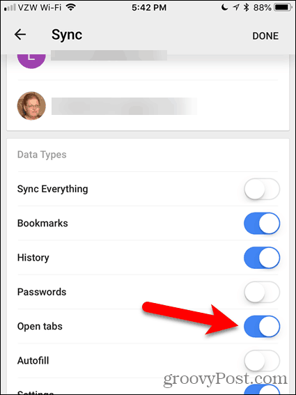 Povolte v prohlížeči Chrome pro iOS otevřené karty