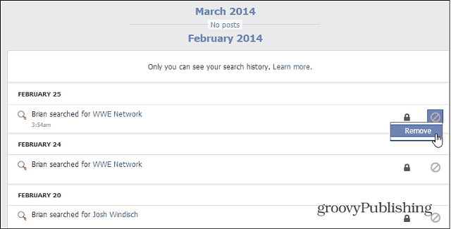 Jak odstranit historii vyhledávání na Facebooku z protokolu aktivit