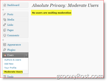 Absolutní soukromí Mírní uživatelé - soukromý plugin WordPress Blog