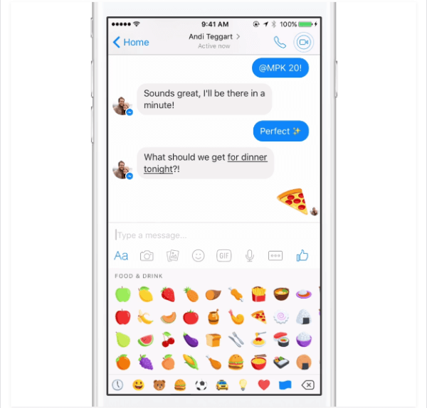facebook messenger emoji změnit velikost