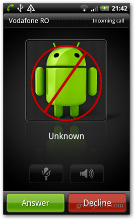 Android blokuje volání