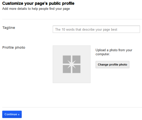 Stránky Google+ - slogan a profilová fotka