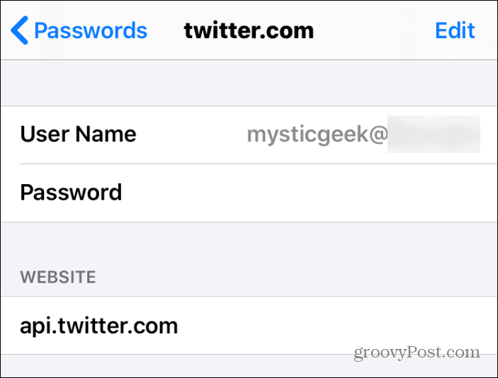 Uživatelské jméno a heslo safari iPhone