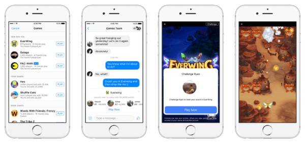 Facebook zahájil okamžité hry, nový herní zážitek napříč platformami HTML5, v Messenger a Facebook News Feed pro mobilní i webové stránky.